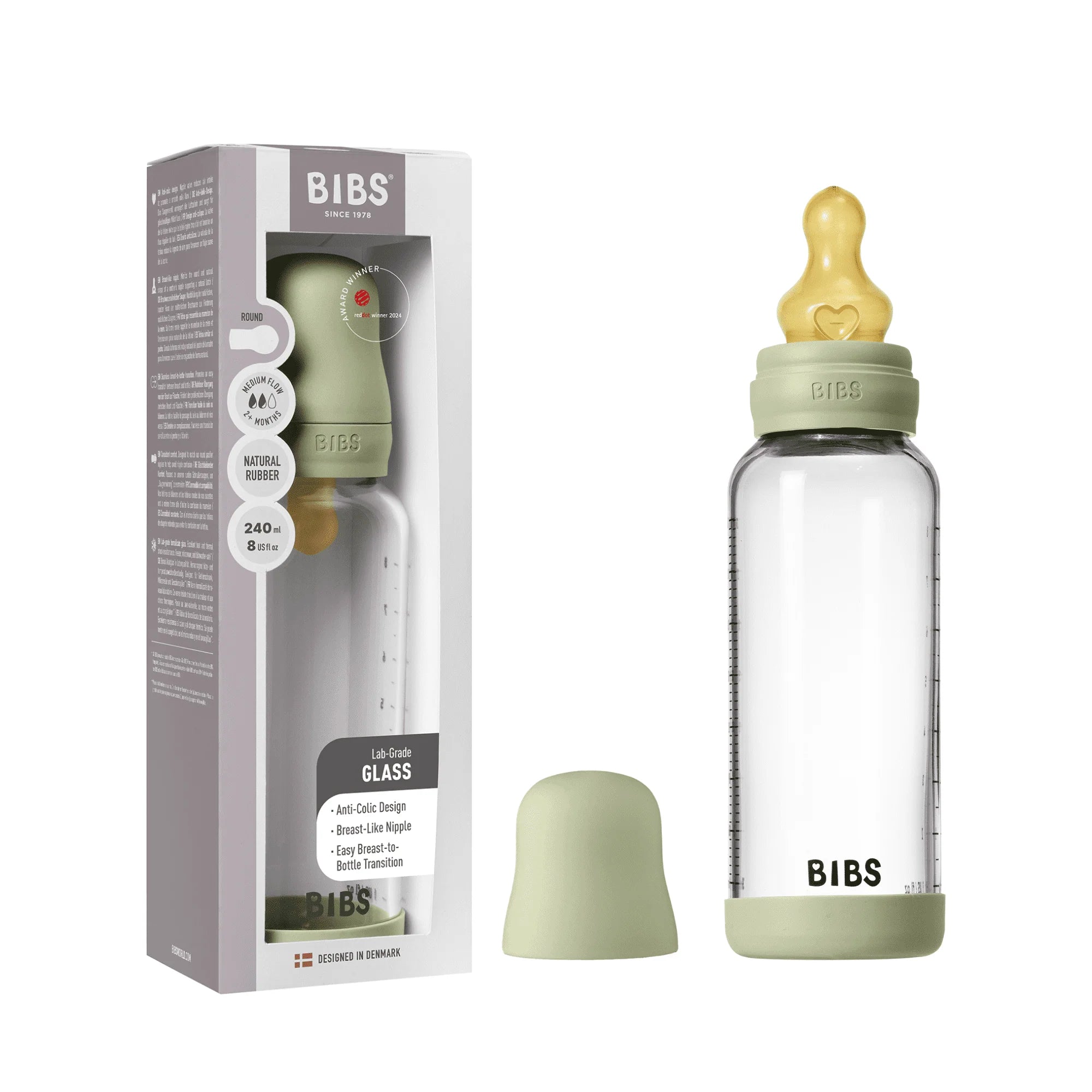 Bibs Glass Baby Bottle Complete Set Latex - Tiny Tots Baby Store