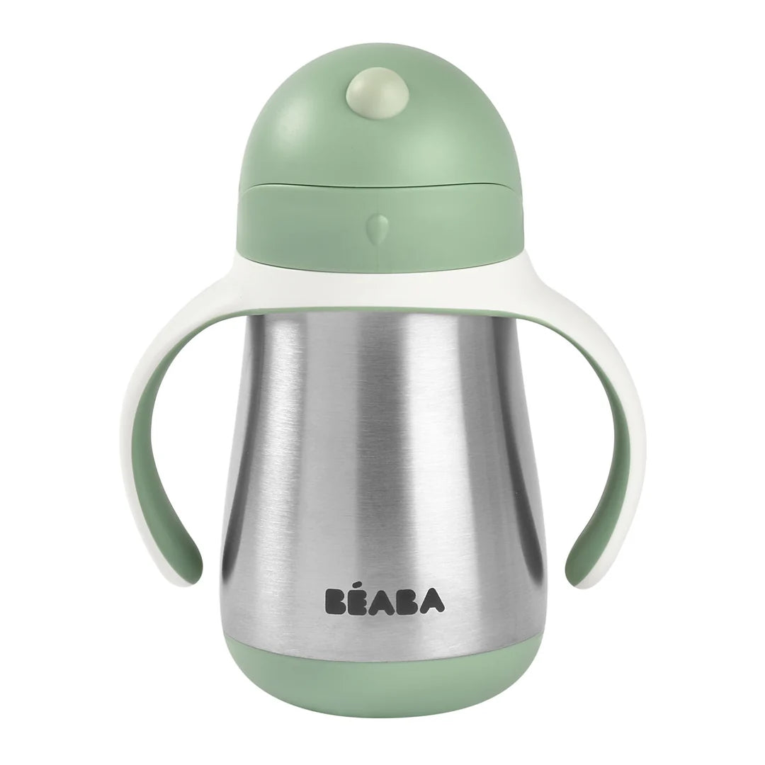 Beaba Stainless Steel Straw Cup 250ml - Sage Green