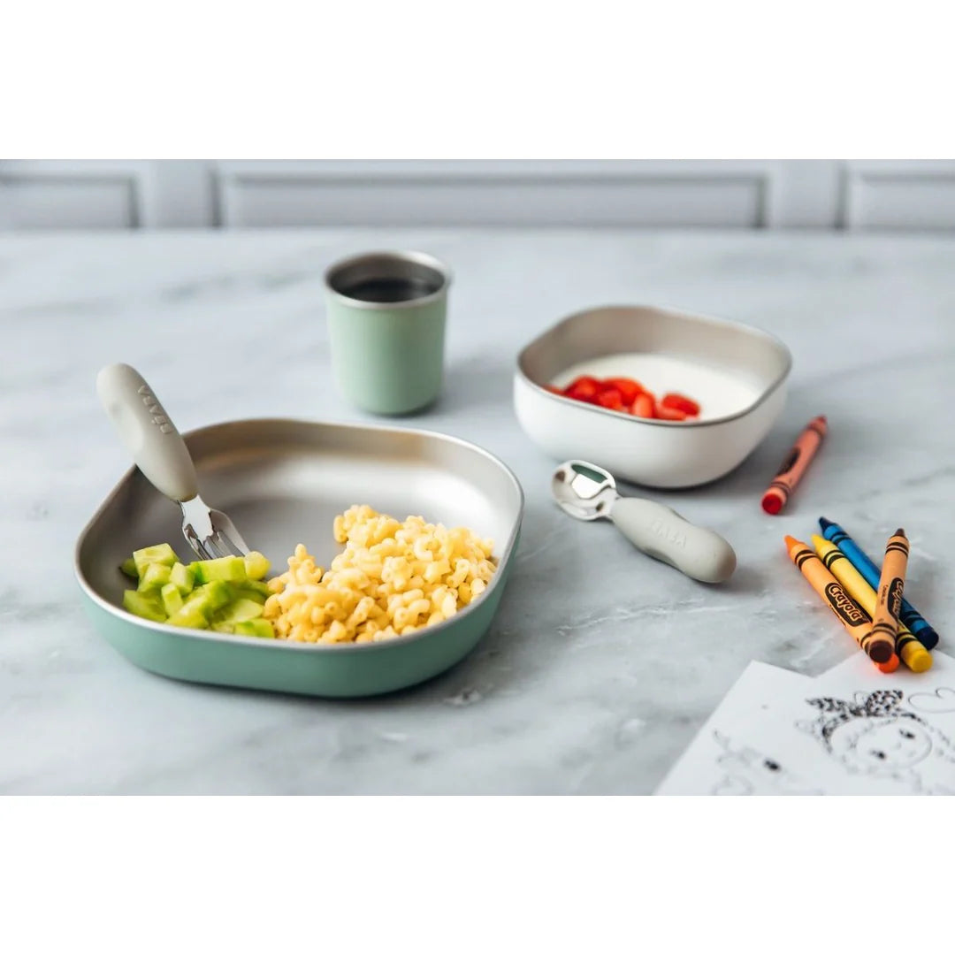 Beaba Stainless Steel Meal Set - SAGE GREEN