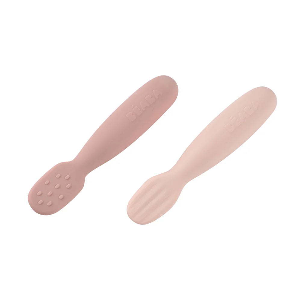 Beaba Silicone Pre-Spoons 2 Pack - Cotton Candy/Sorbet