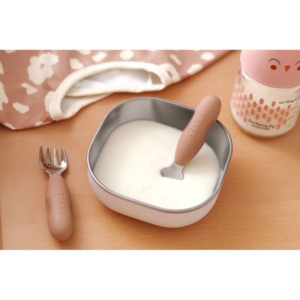 Beaba Fork & Spoon Stainless Steel Pre-Cutlery - PRALIN