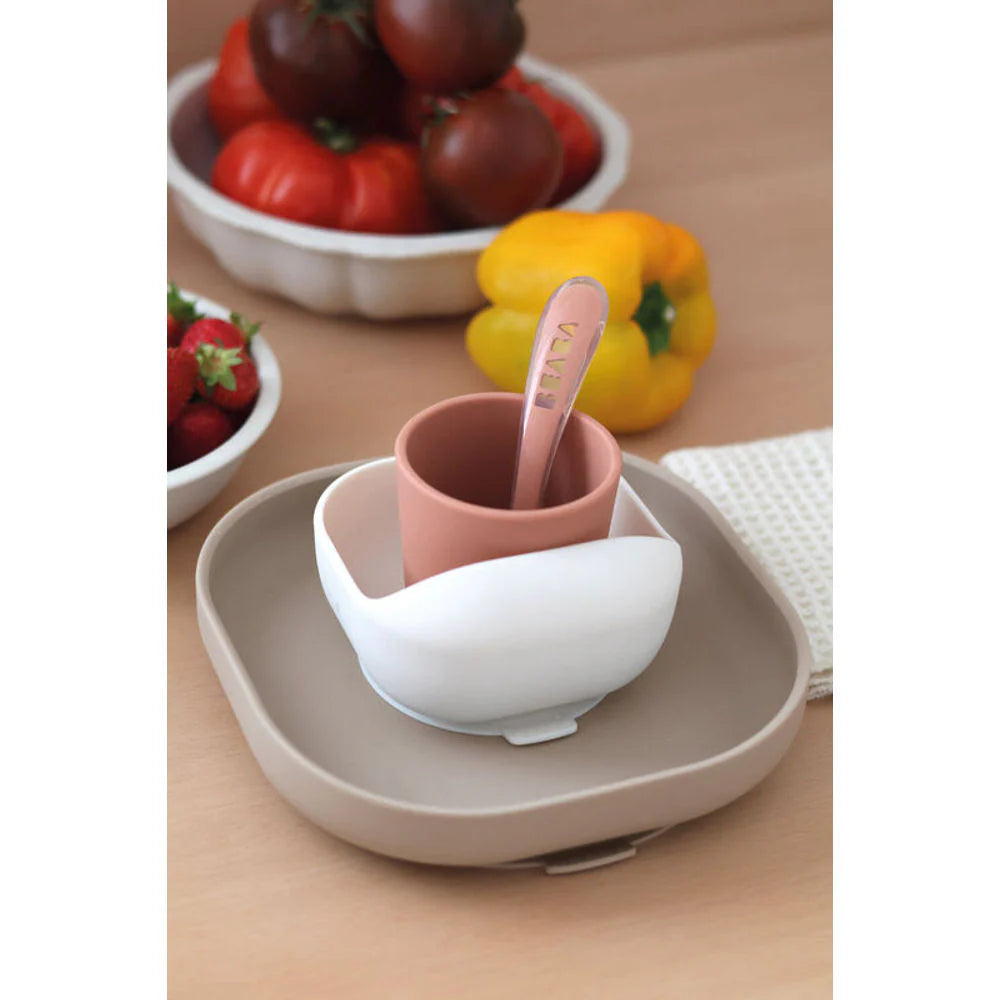 Beaba Silicone Suction Meal Set - TERRACOTTA/GAZELLE