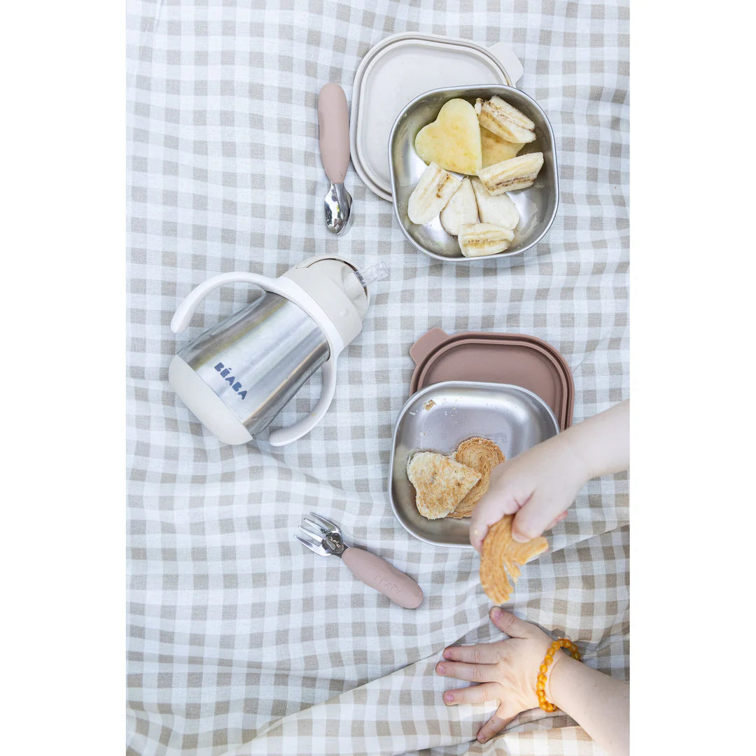 Beaba Stainless Steel Straw Cup 250ML - CLAY | ETA Early July