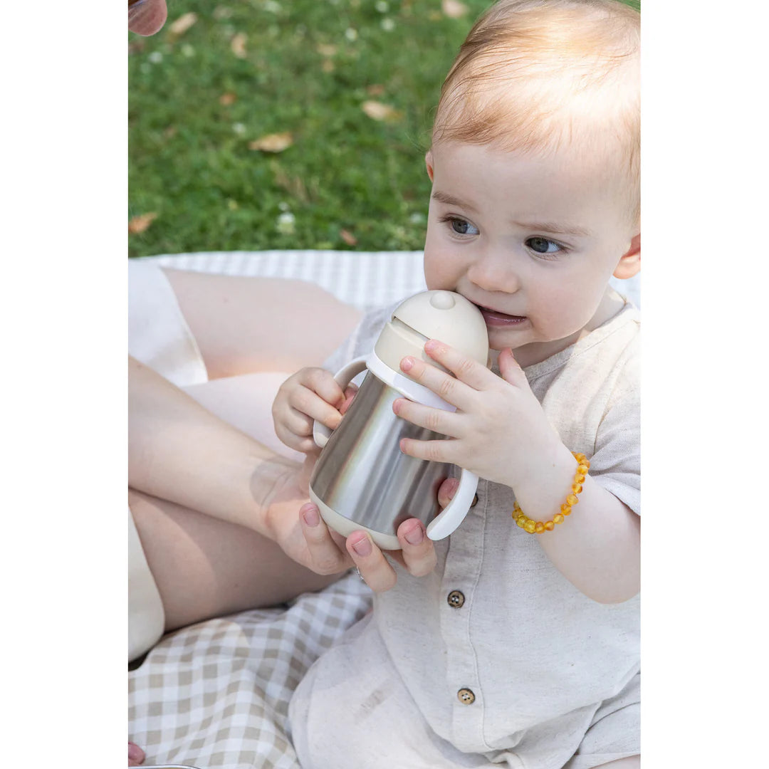 Beaba Stainless Steel Straw Cup 250ML - CLAY | ETA Early July
