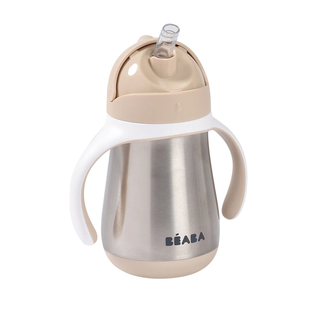 Beaba Stainless Steel Straw Cup 250ML - CLAY | ETA Early July