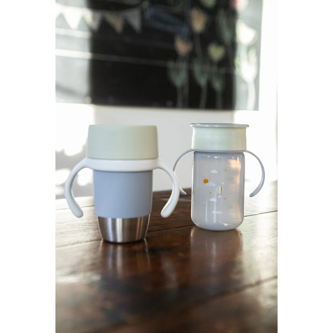 Beaba Click & Drink 360 Stainless Steel Learning Cup 240ML - PEBBLE | ETA early July