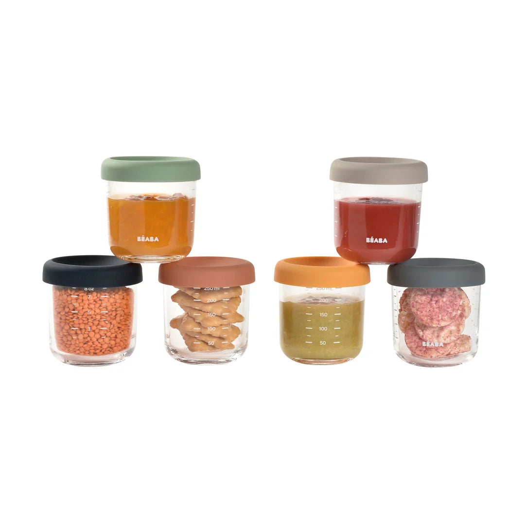 Beaba Glass Portion Jars 250ML 6 Pack