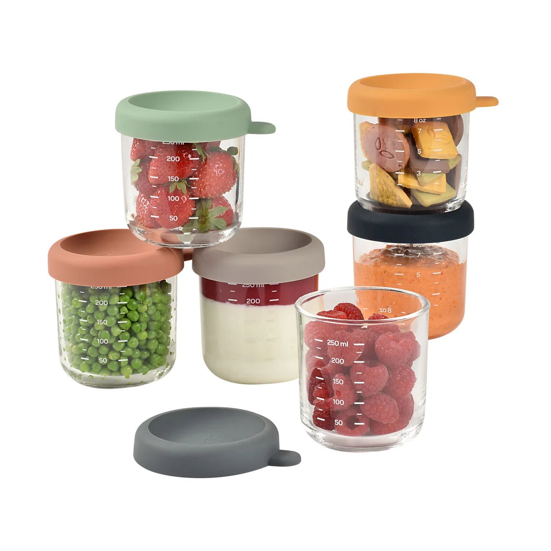 Beaba Glass Portion Jars 250ML 6 Pack