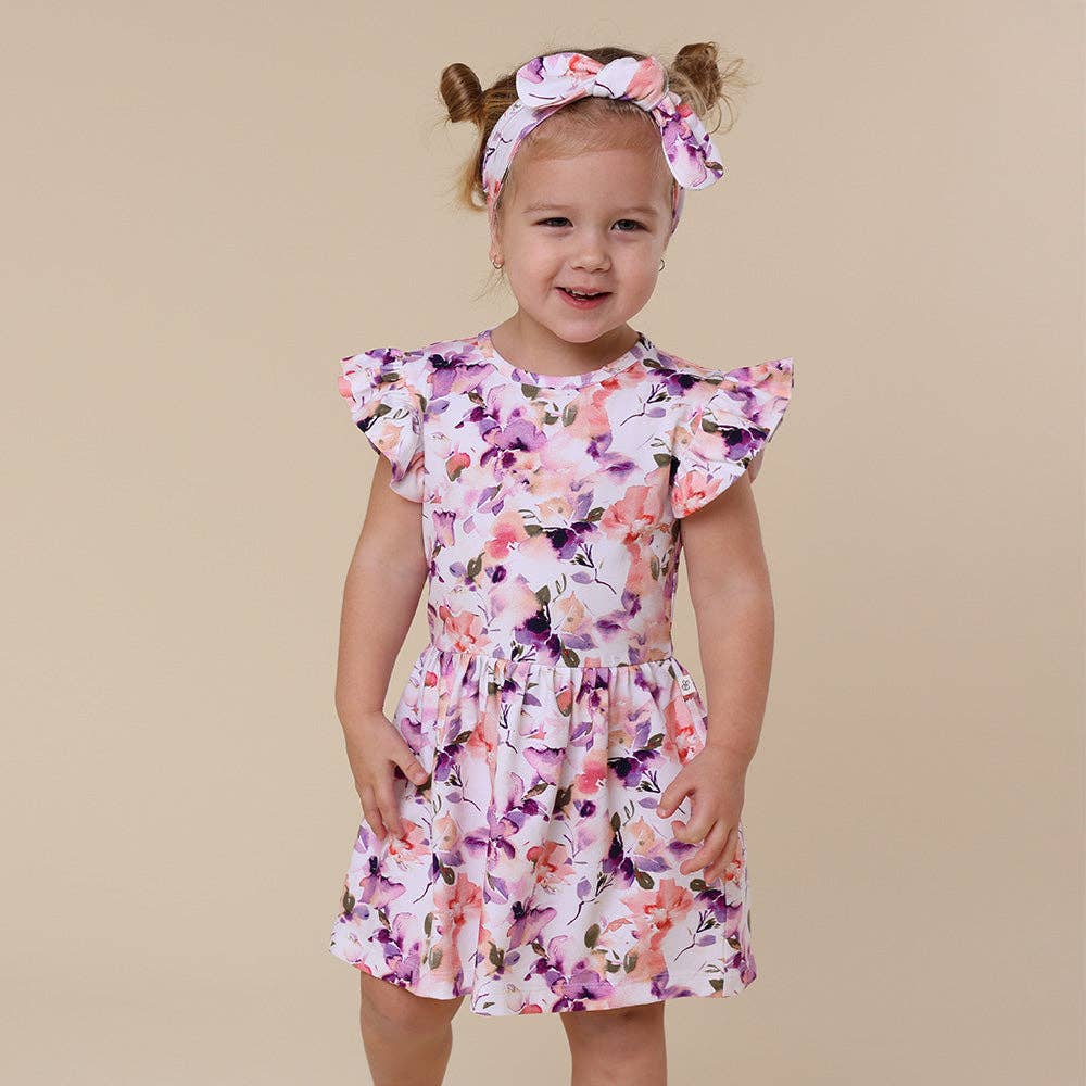 Snuggle Hunny - Blushing Beauty Short Sleeve Organic Dress - 3-6 Months (00)