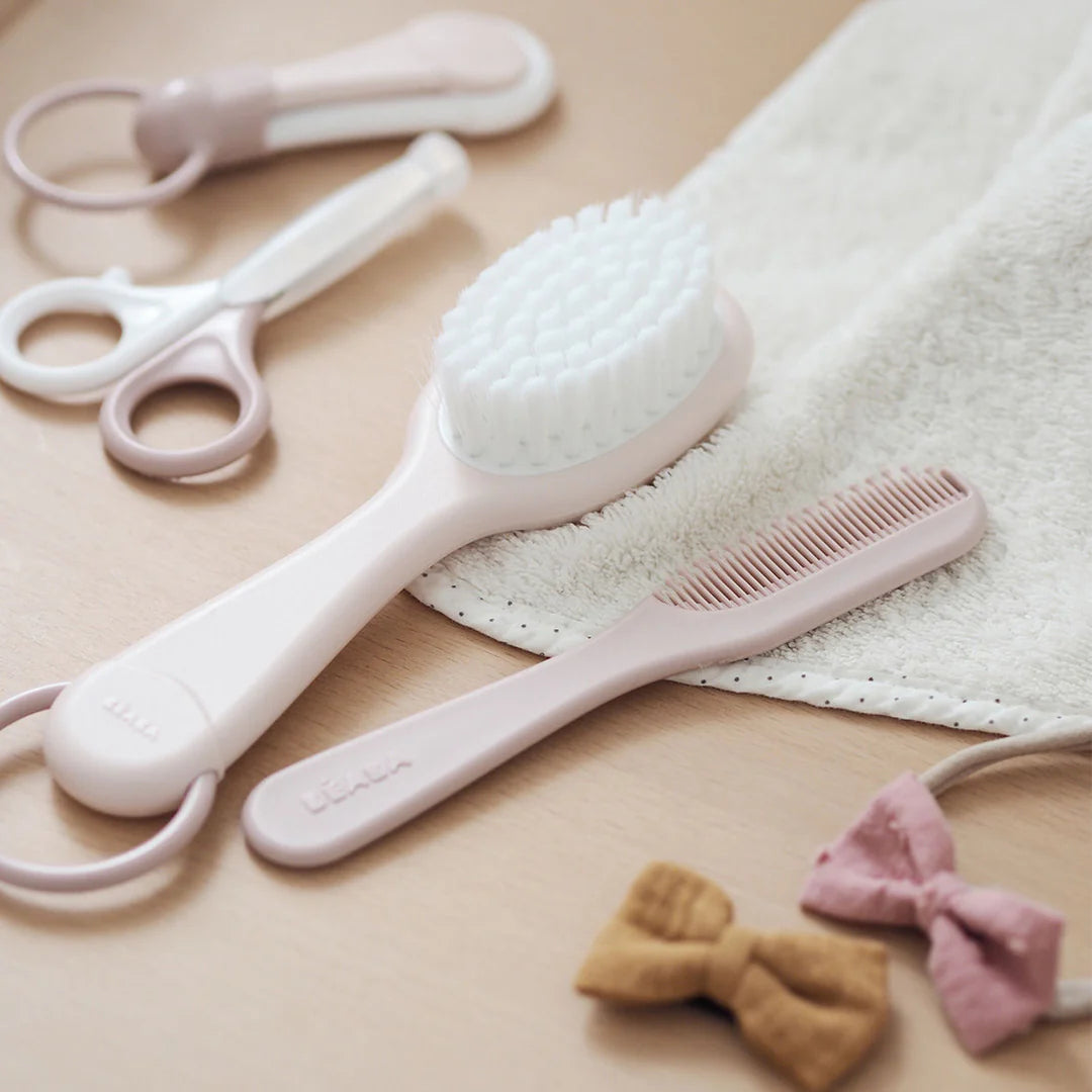 Beaba Baby Brush & Comb - OLD PINK