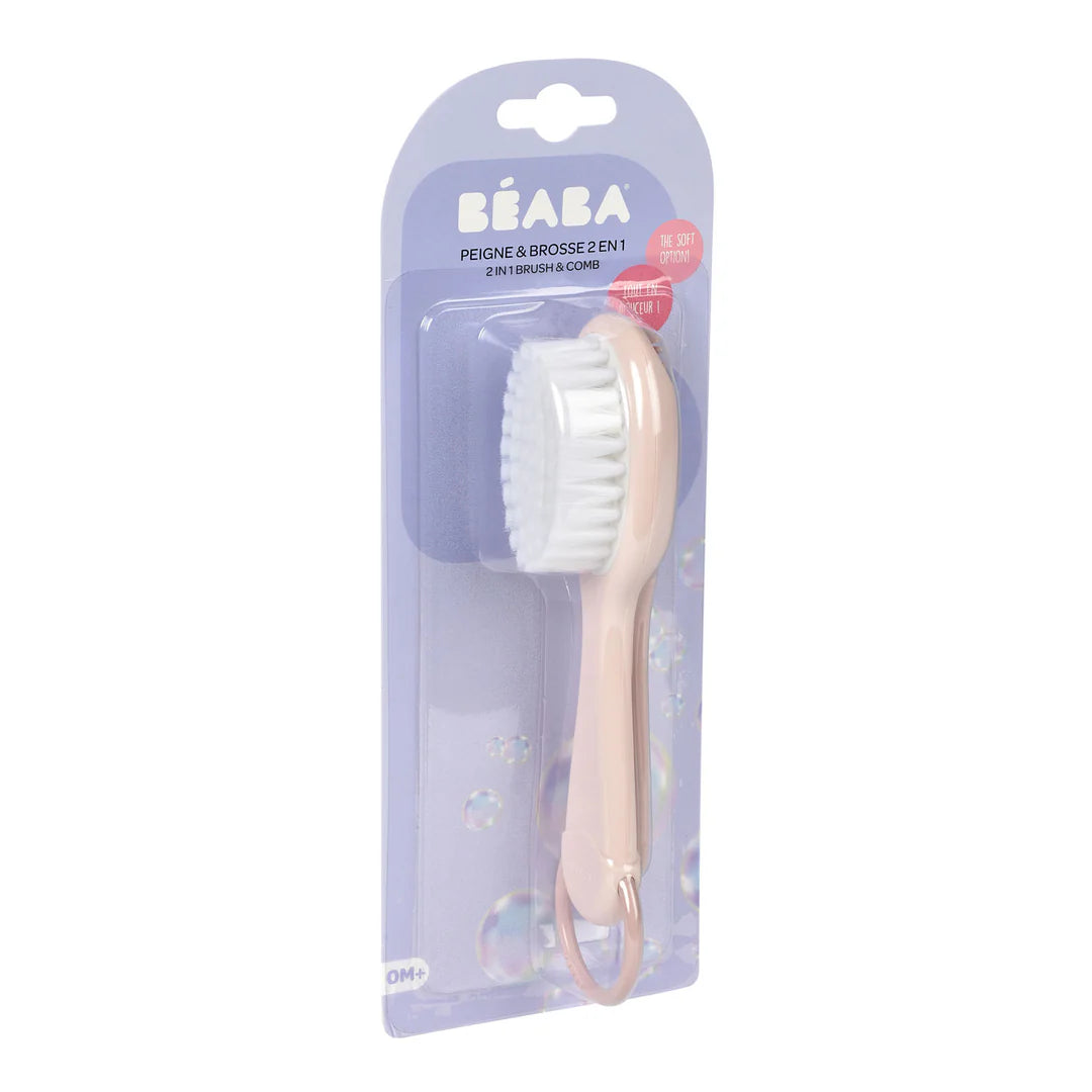 Beaba Baby Brush & Comb - OLD PINK