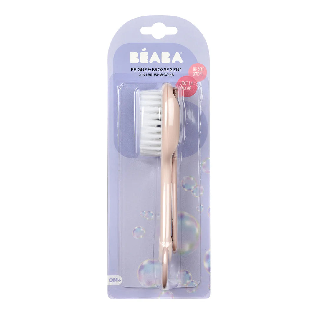 Beaba Baby Brush & Comb - OLD PINK