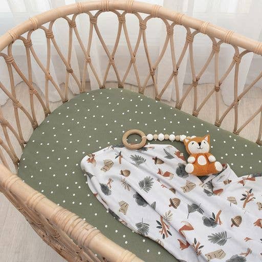 Living Textiles - 2 Pack Jersey Bassinet Fitted Sheet - Forest Retreat