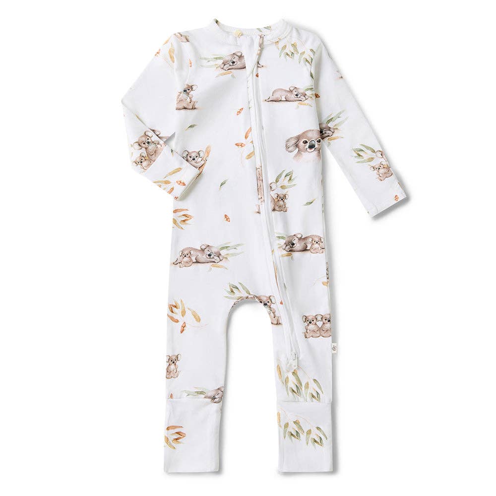 Snuggle Hunny - Koala Organic Snugglesuit Convertible Romper - 0-3 Months (000)