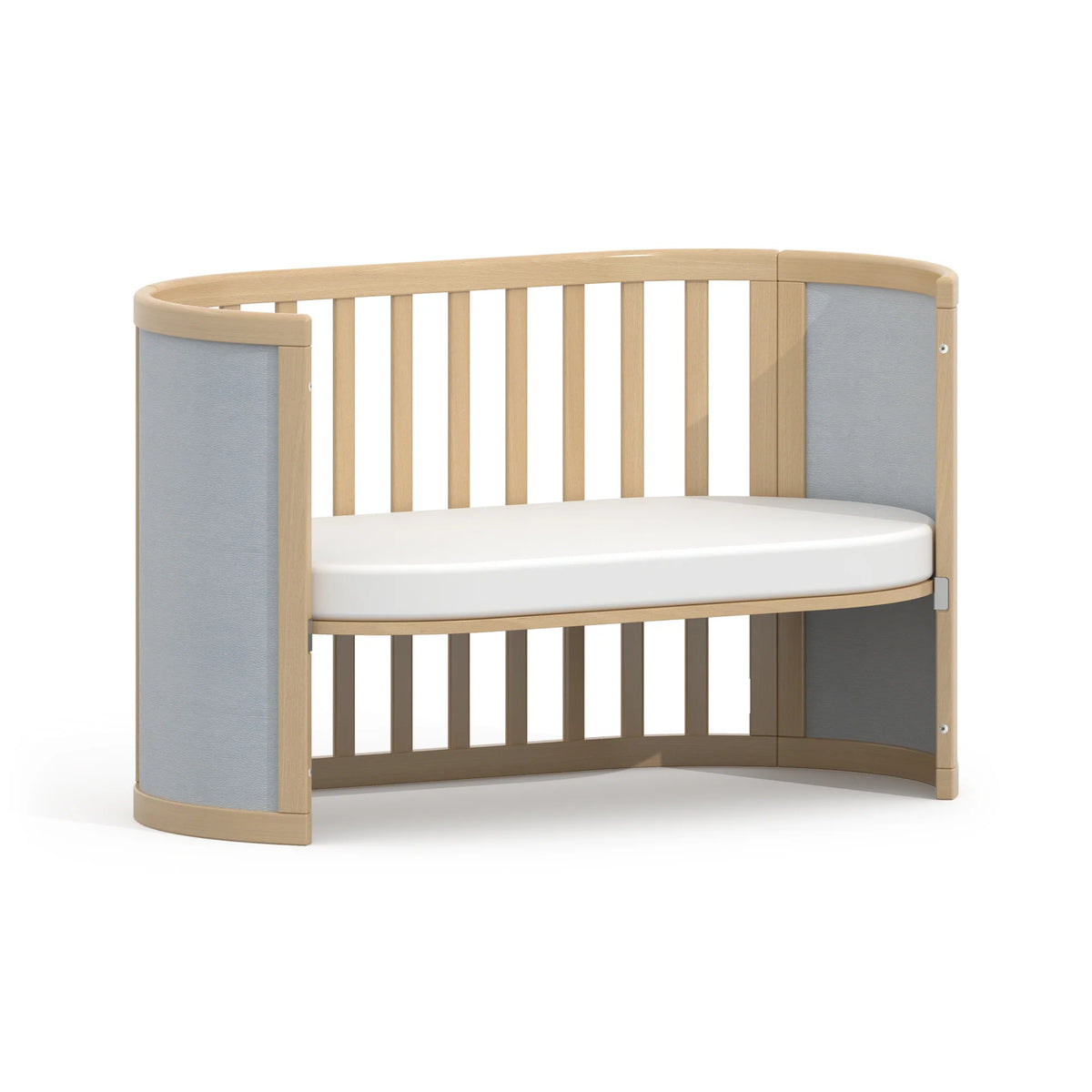 Boori Eden Elite Oval Cot | Light Blueberry & Beech