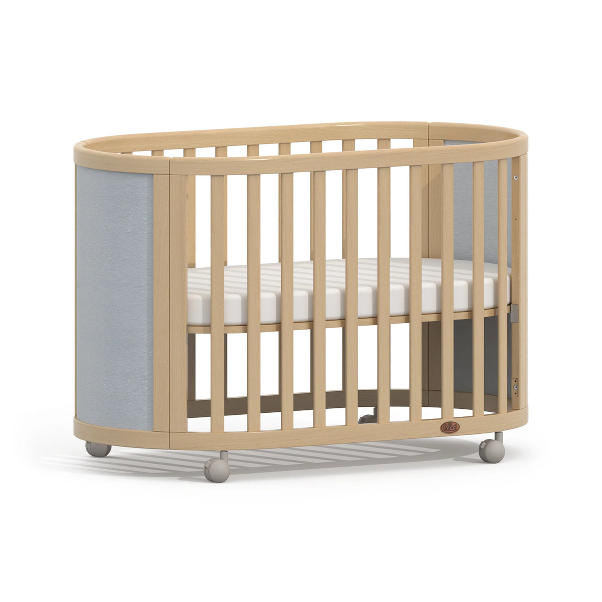 Boori Eden Elite Oval Cot | Light Blueberry & Beech
