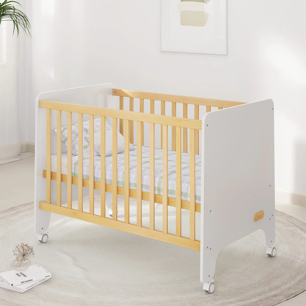 Boori Natty Compact Cot | Barley and Almond