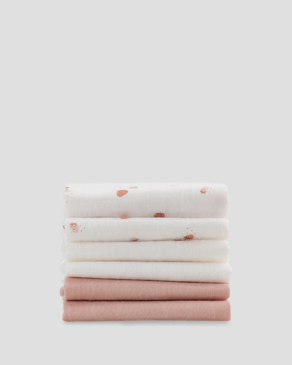Little Bamboo Muslin Washers 6Pk - Dusty Rose