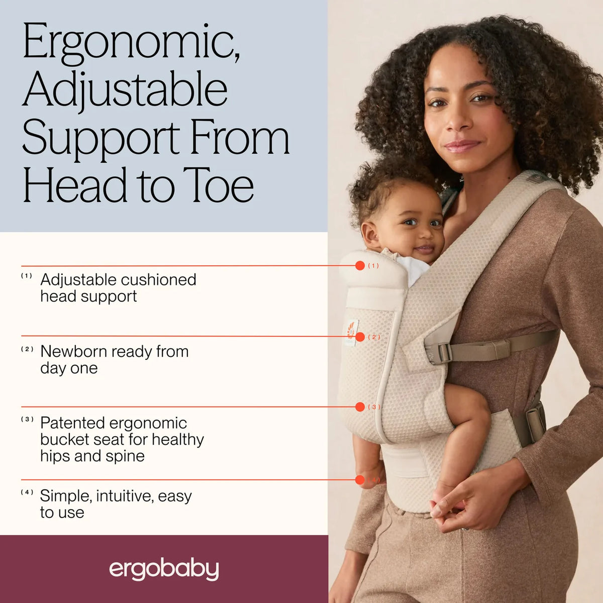 Ergobaby Omni Lite Baby Carrier -Natural Beige