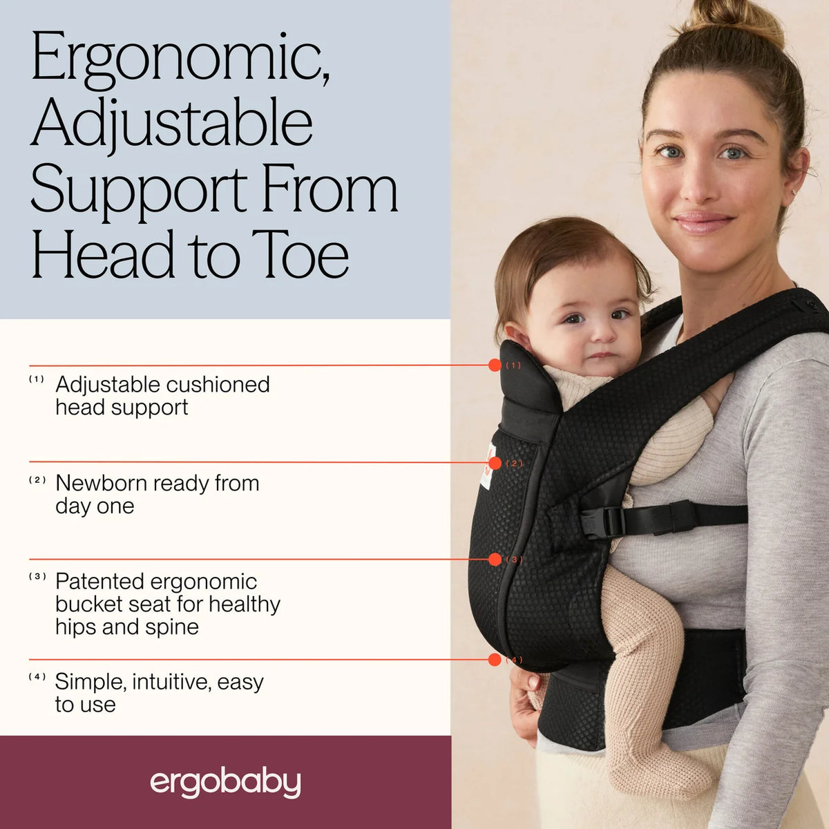 Ergobaby Omni Lite Baby Carrier - Onyx Black