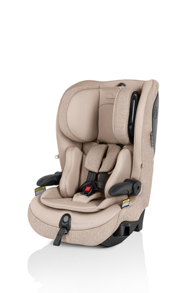 Beige car seat on a white background