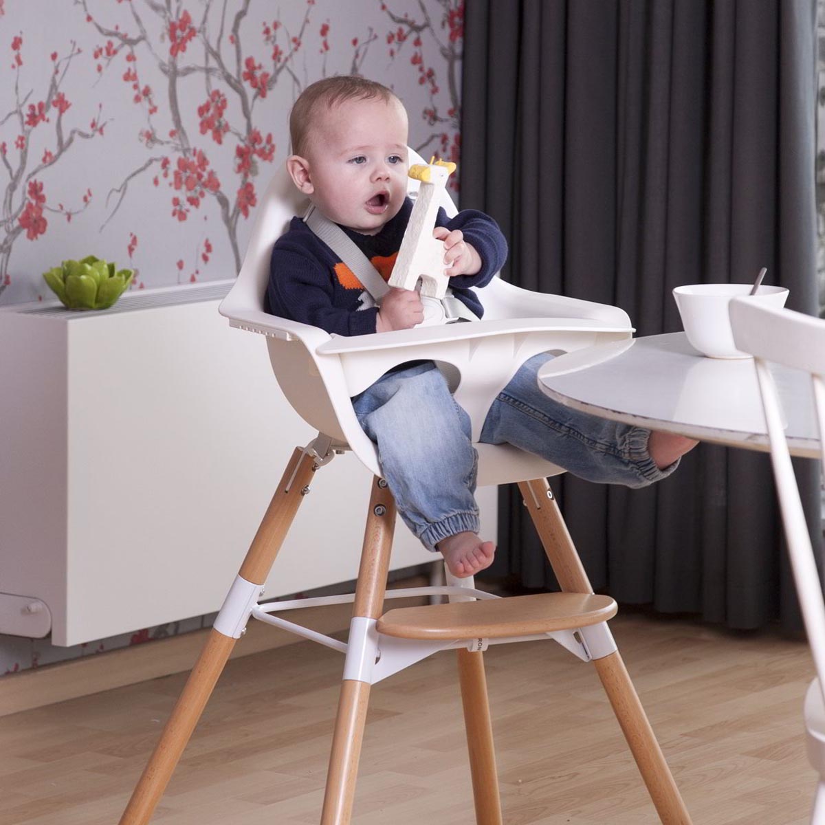 Childhome Evolu 2 High Chair - White - Tiny Tots Baby Store