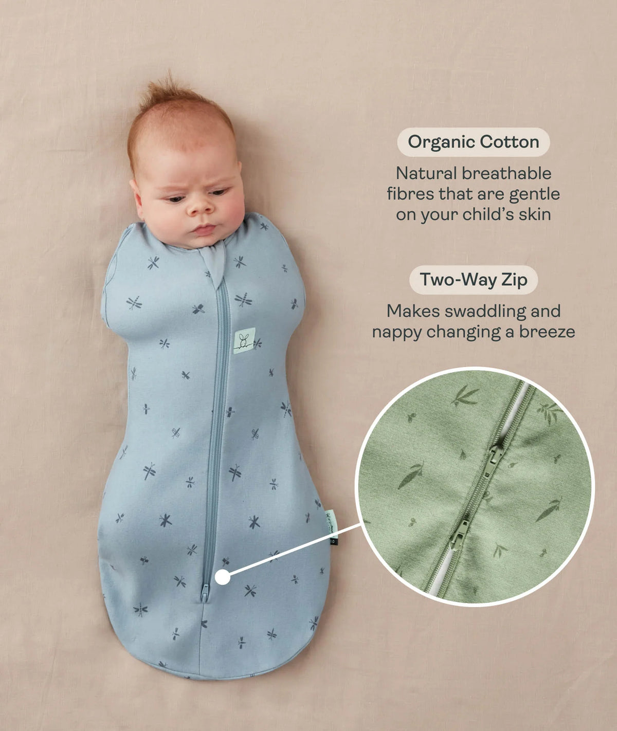 Ergopouch Cocoon Swaddle Bag 1.0 TOG | Dragonflies