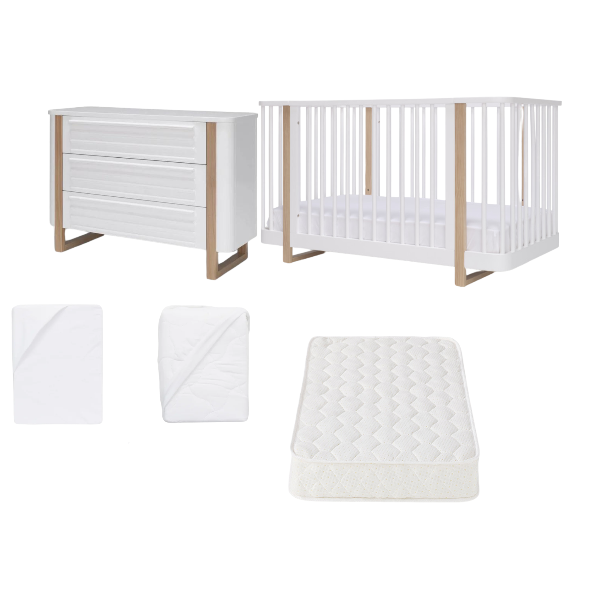 Seena Pisa nursery package White & Sandstone + Free Gift