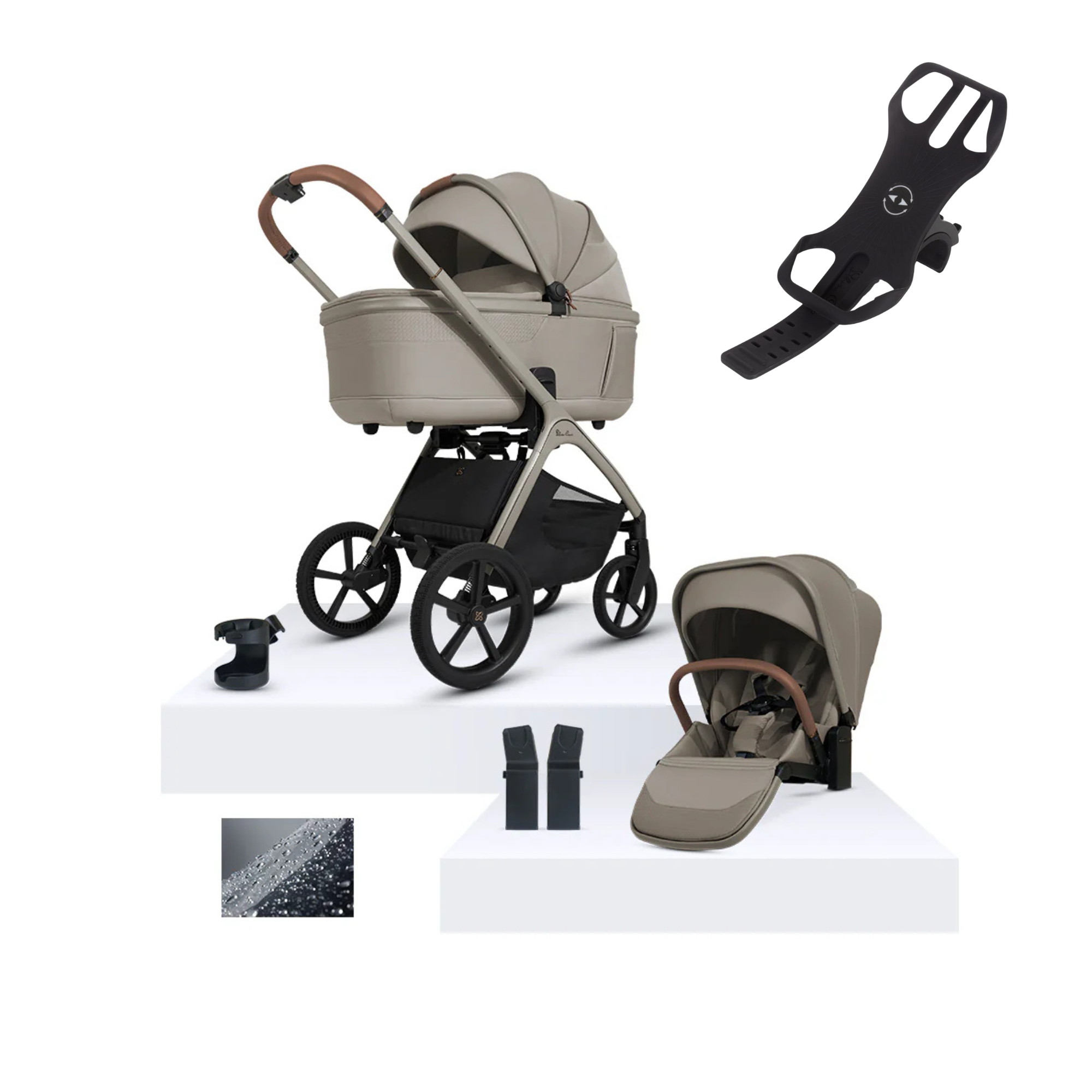 Silvercross Cove CHAMPAGNE with Carrycot FREE Phone Holder | ETA June