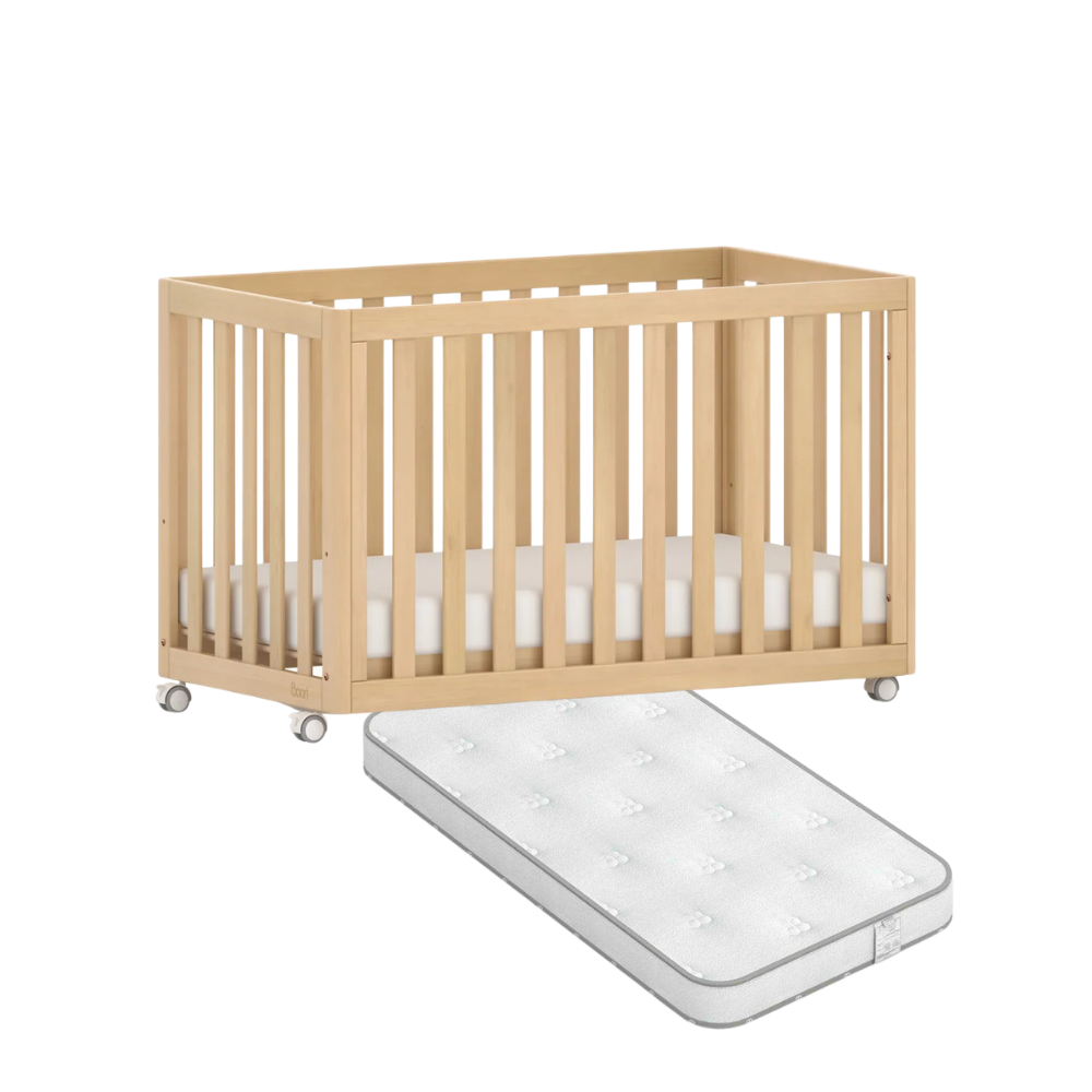 Boori Turin Compact Cot + Pocket Spring Mattress | Almond