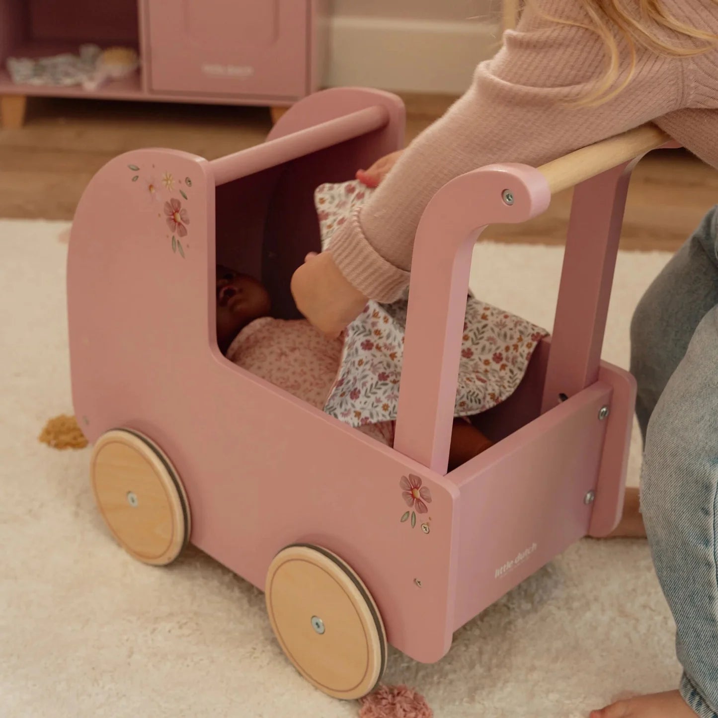 Little Dutch Wooden Doll Pram