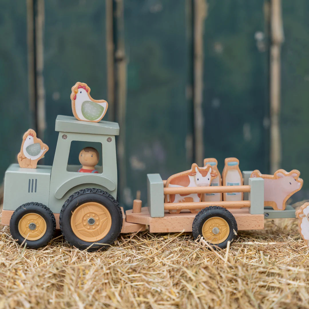 Little Dutch Little Farm Tractor With Trailer - Tiny Tots Baby Store