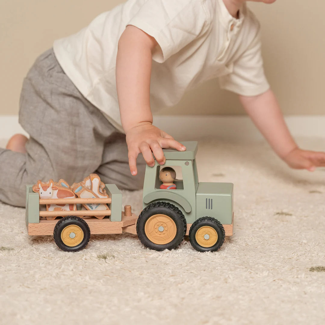 Little Dutch Little Farm Tractor With Trailer - Tiny Tots Baby Store