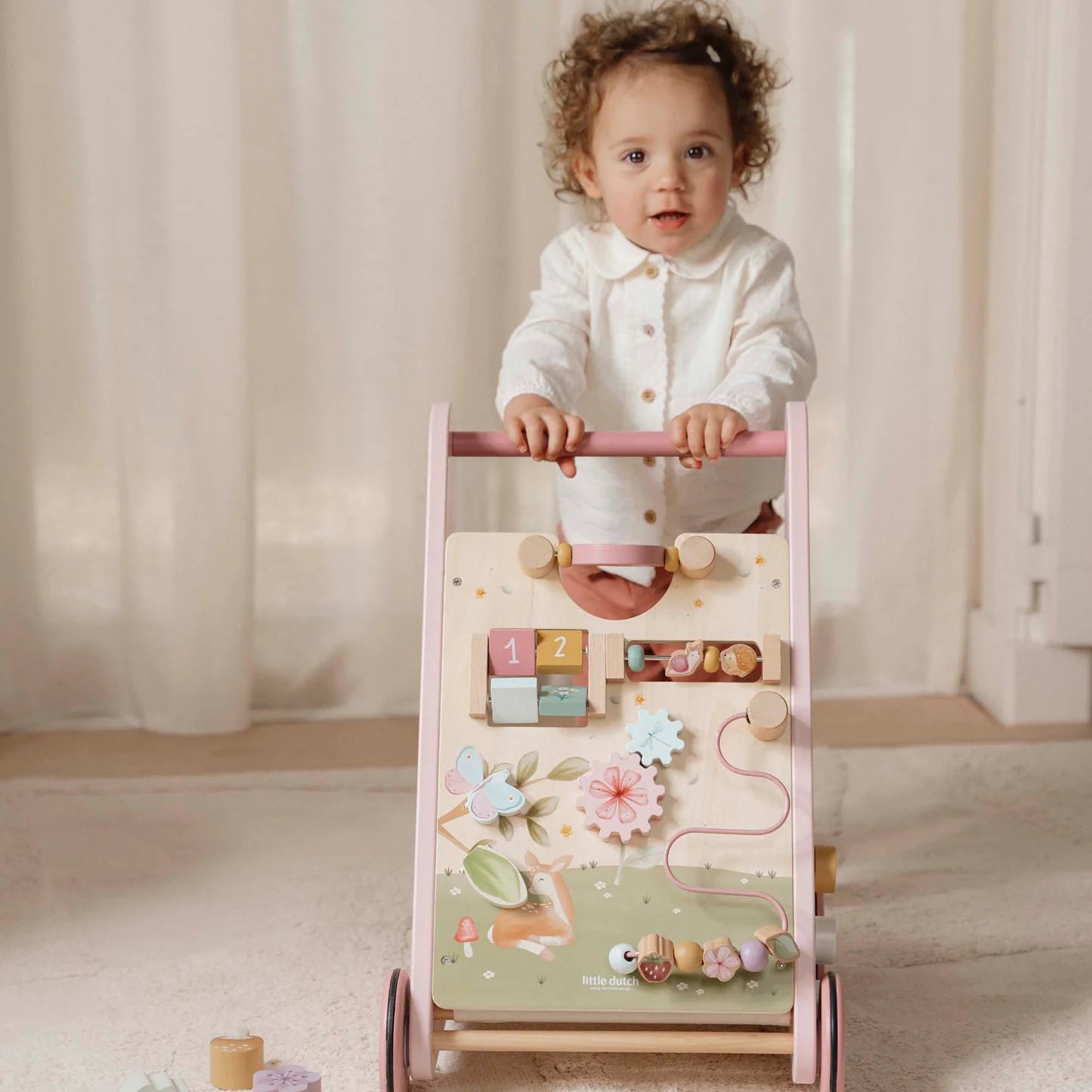 Little Dutch Wooden Activity Walker - Pink