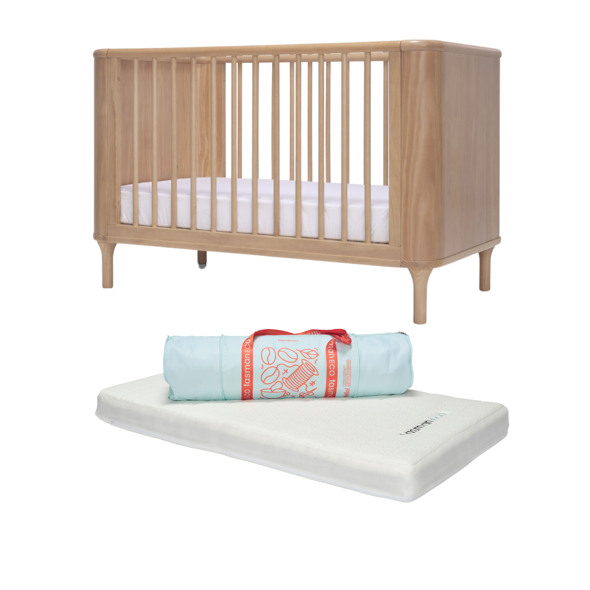 Tasman Eco Willow Cot and Mattress(EOFY Sale SAVE $299) ETA JULY 2025 - Tiny Tots Baby Store