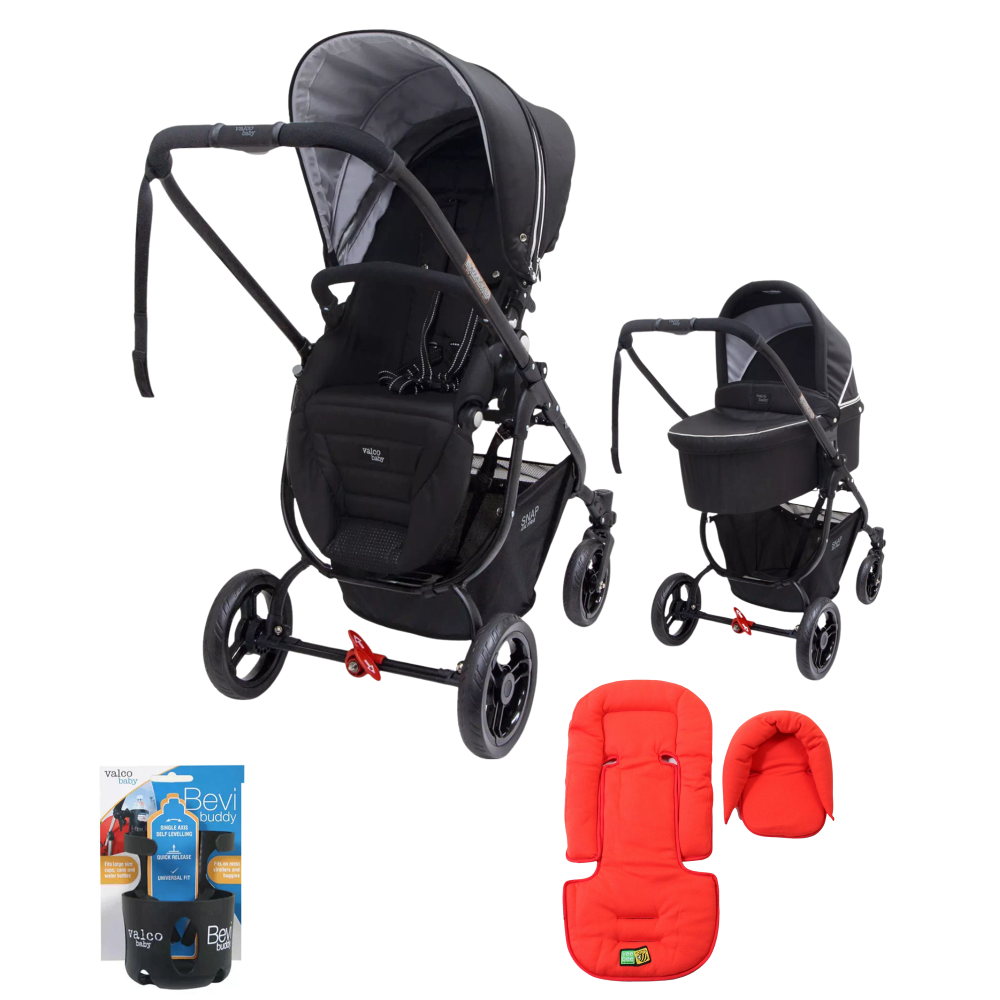 Valco baby SNAP Ultra P +Bassinet-Midnight Black (Exclusive Gift Pack)