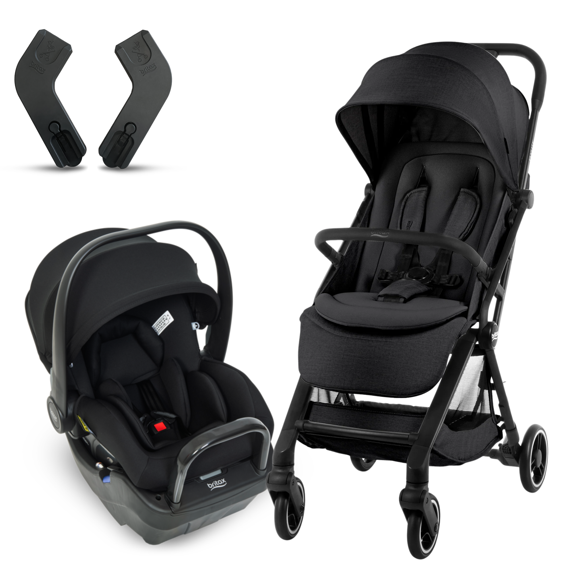 Britax Flylite Travel Stroller + Bpod Lite Capsule- Raven black