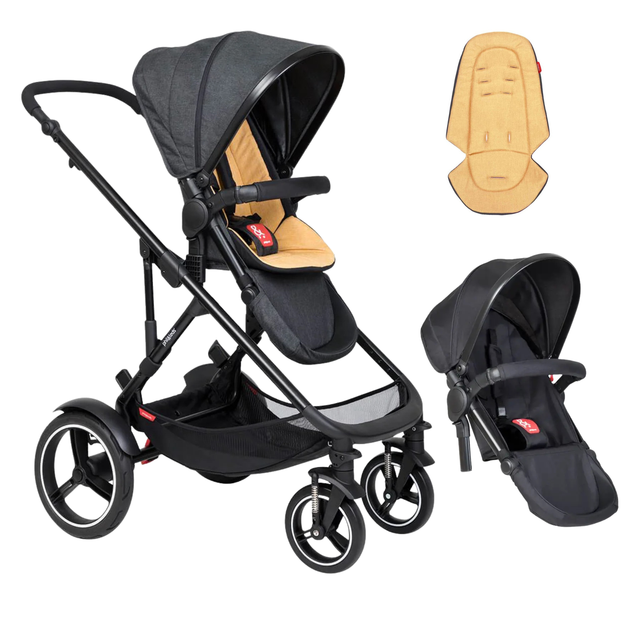 Phil&Teds Voyager modular 4-wheeler DOUBLE Stroller (Free Liner Worth 78.95)
