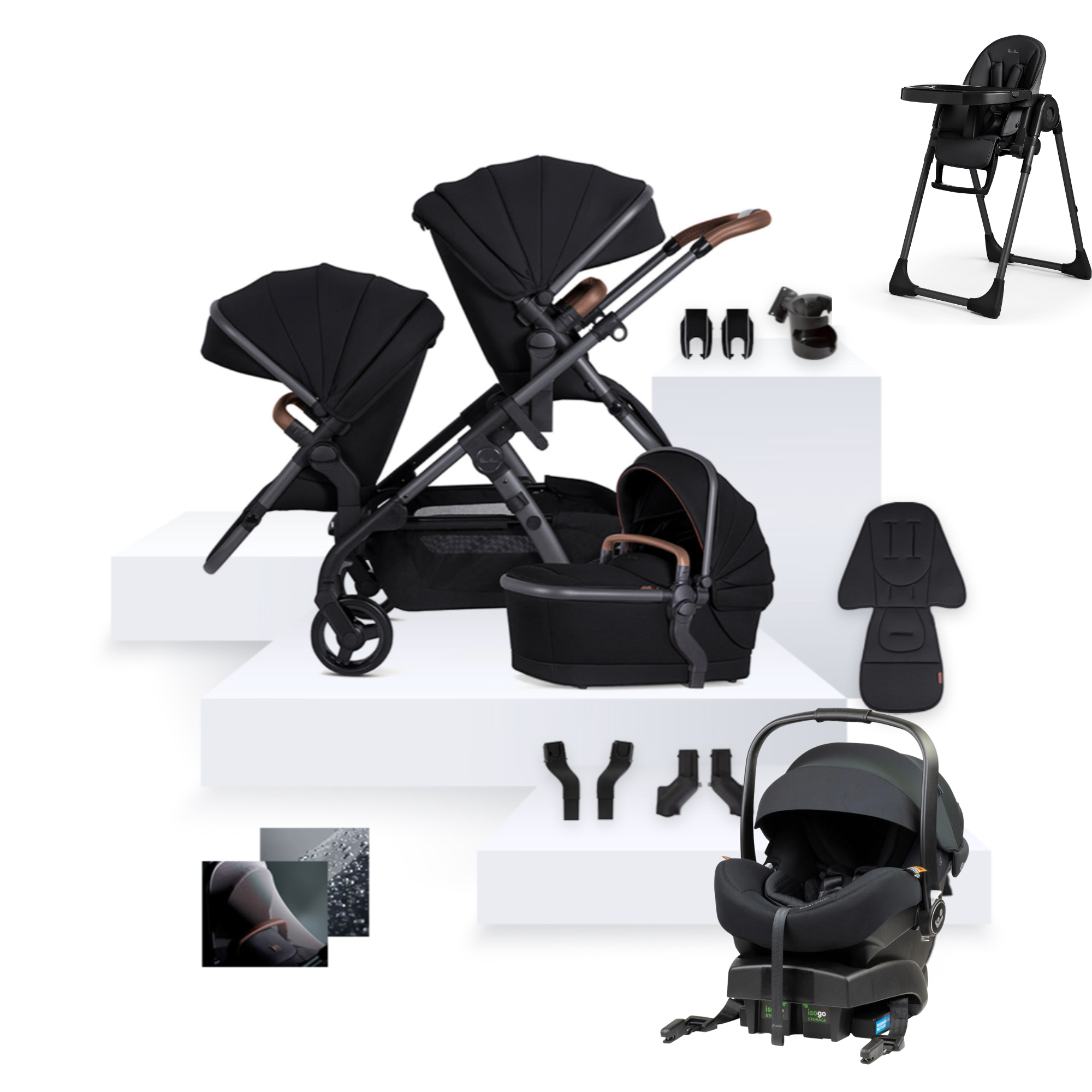 Silver Cross Wave 3 LICORICE with Maxi Cosi | FREE High Chair RRP $399