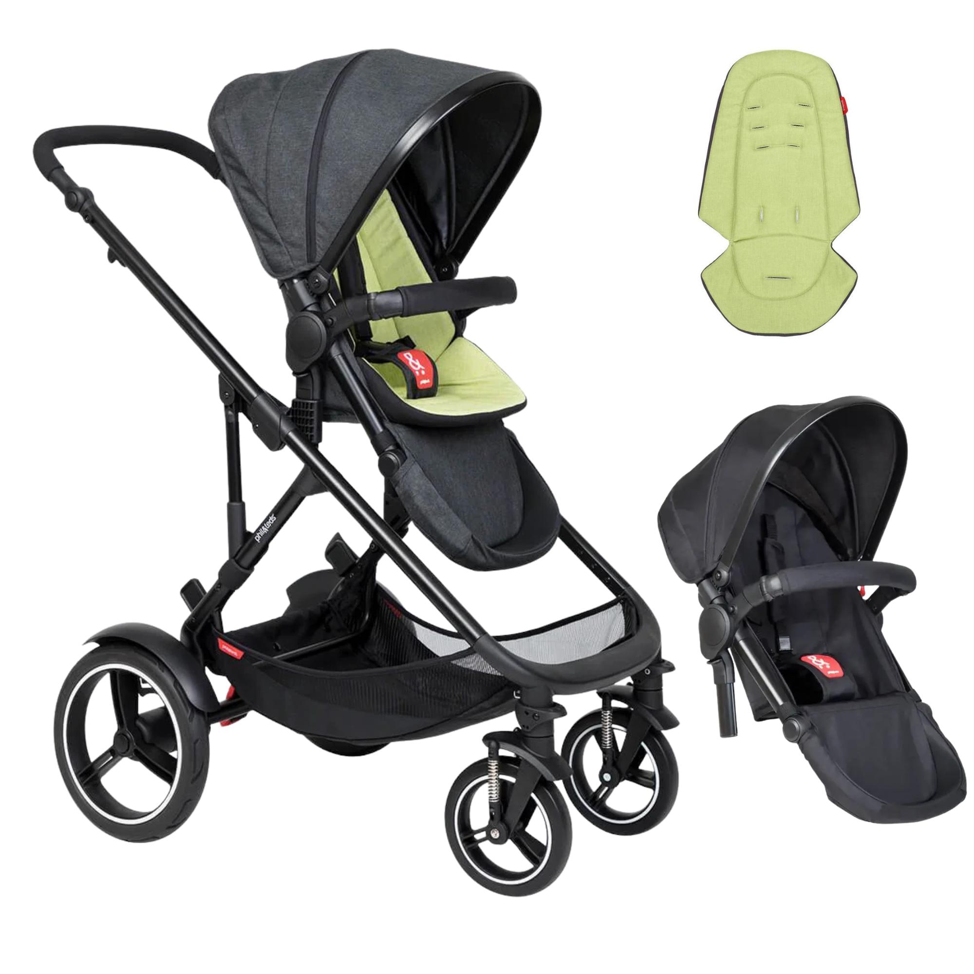 Phil&Teds Voyager modular 4-wheeler DOUBLE Stroller (Free Liner Worth 78.95)