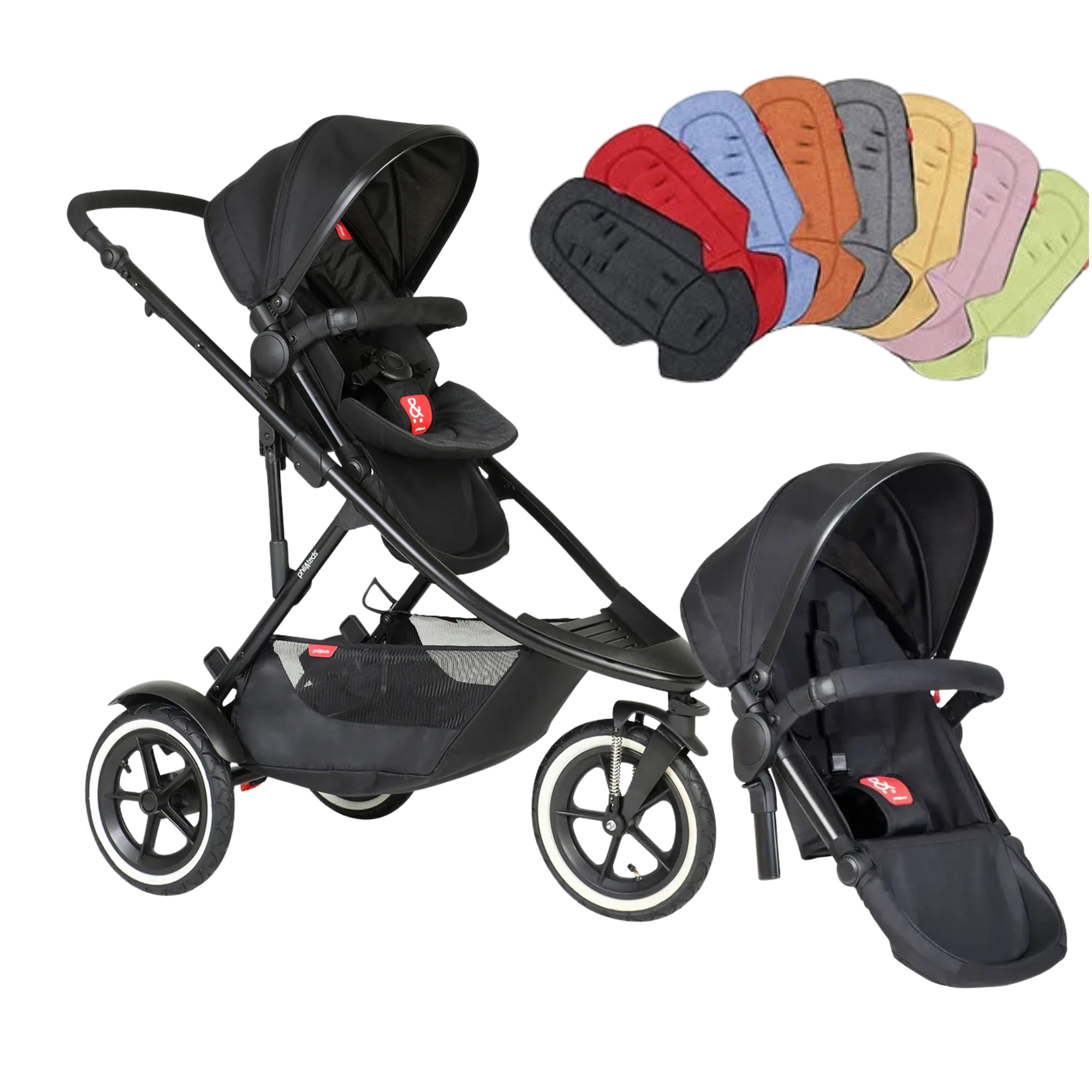 Phil&Teds sport verso sporty& modular inline® DOUBLE Stroller (Free Liner Worth 78.95)