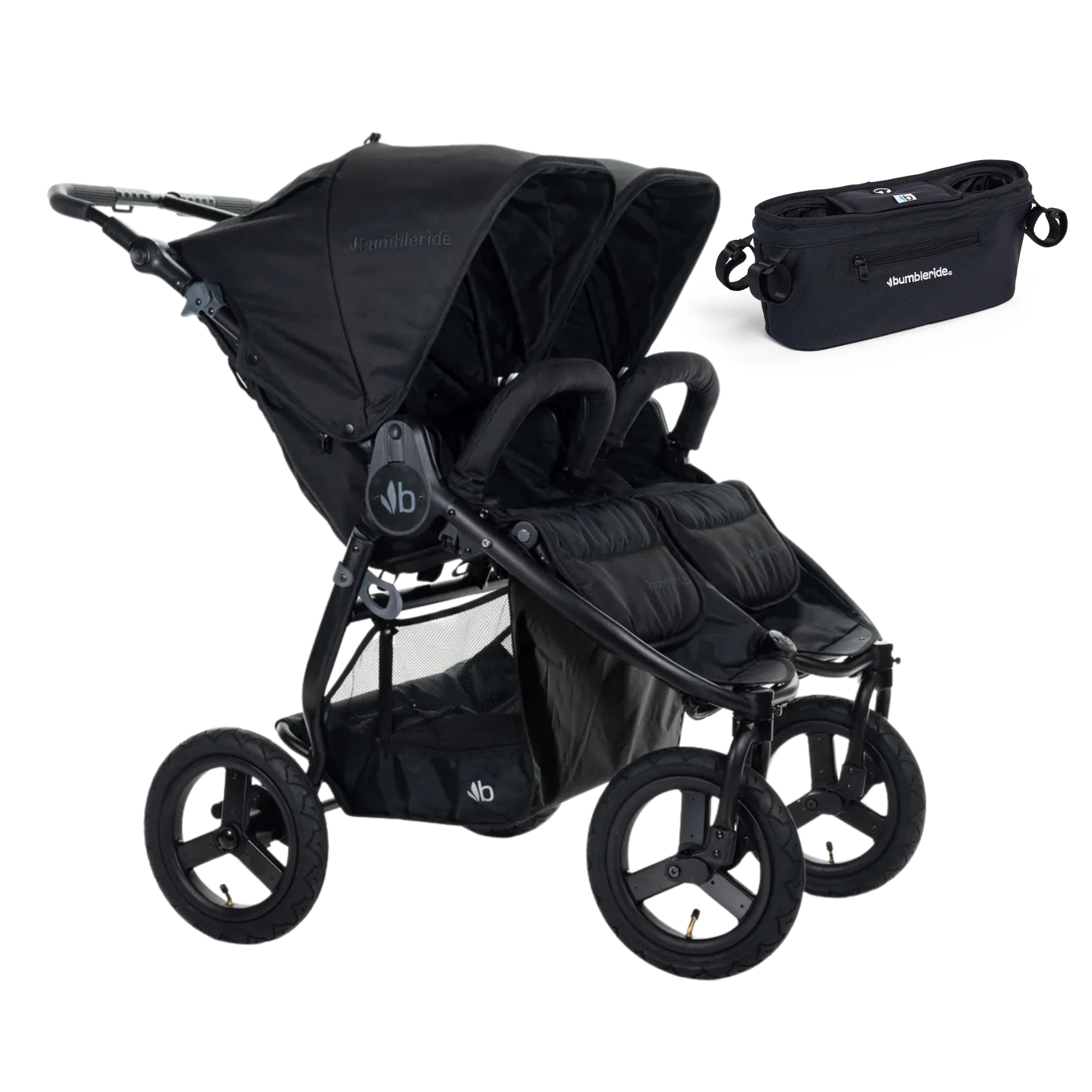 Bumbleride Indie Twin / Double Stroller Matt BLACK | FREE Parent Pack RRP $79.95