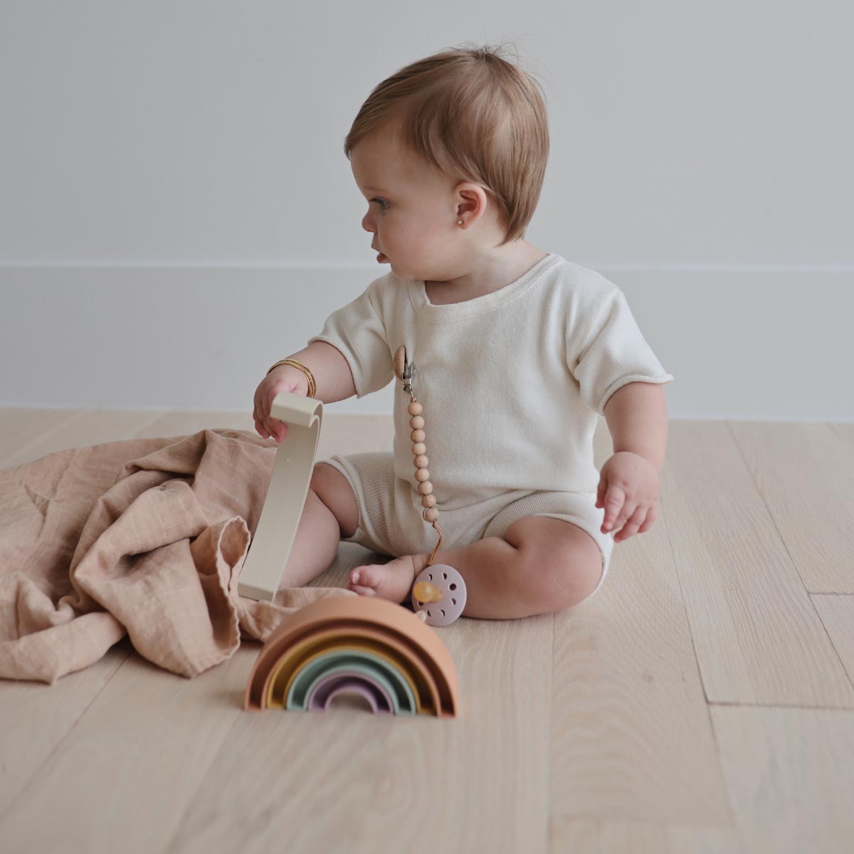 Mushie Rainbow Stacker - Tiny Tots Baby Store