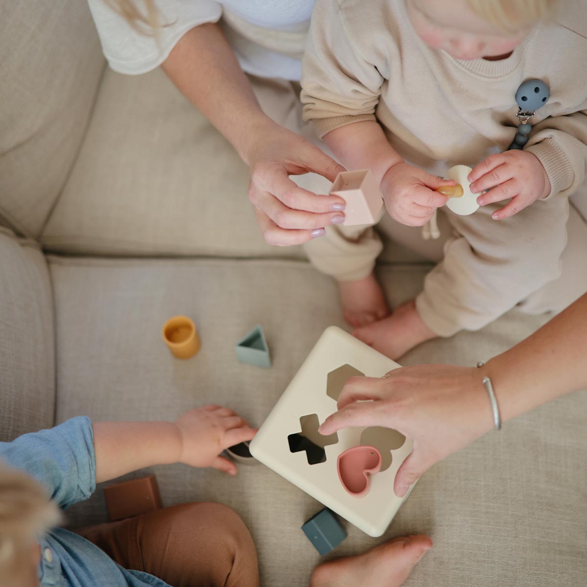 Mushie Shape Sorting Box - Tiny Tots Baby Store