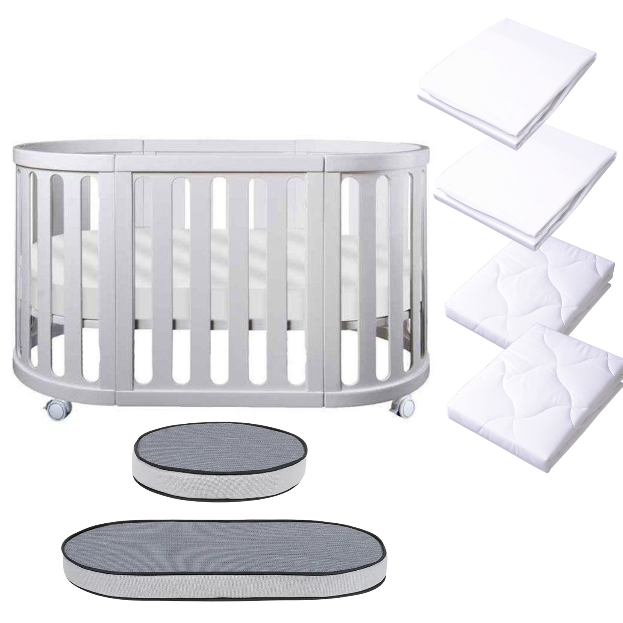 Cocoon NEST 4in1 Cot and mattress Set - WHITE | Essential Starter Cot Package