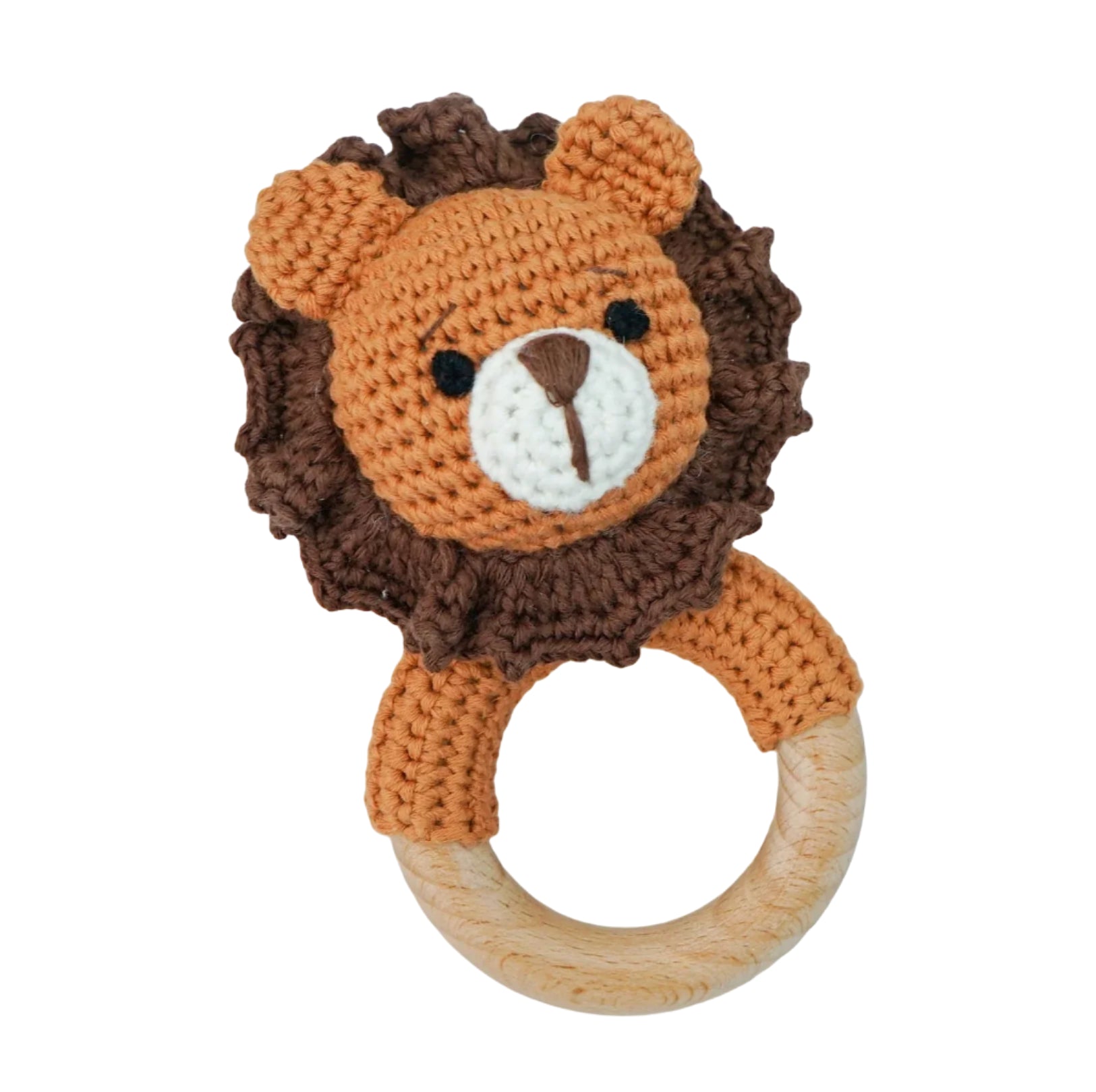 Petite Vous Crochet Ring Rattle - Roary Lion - Tiny Tots Baby Store