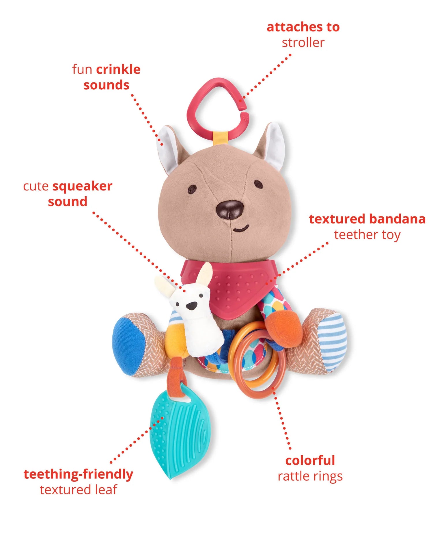Skip Hop Bandana Buddies Activity Toy - Kangaroo - Tiny Tots Baby Store 