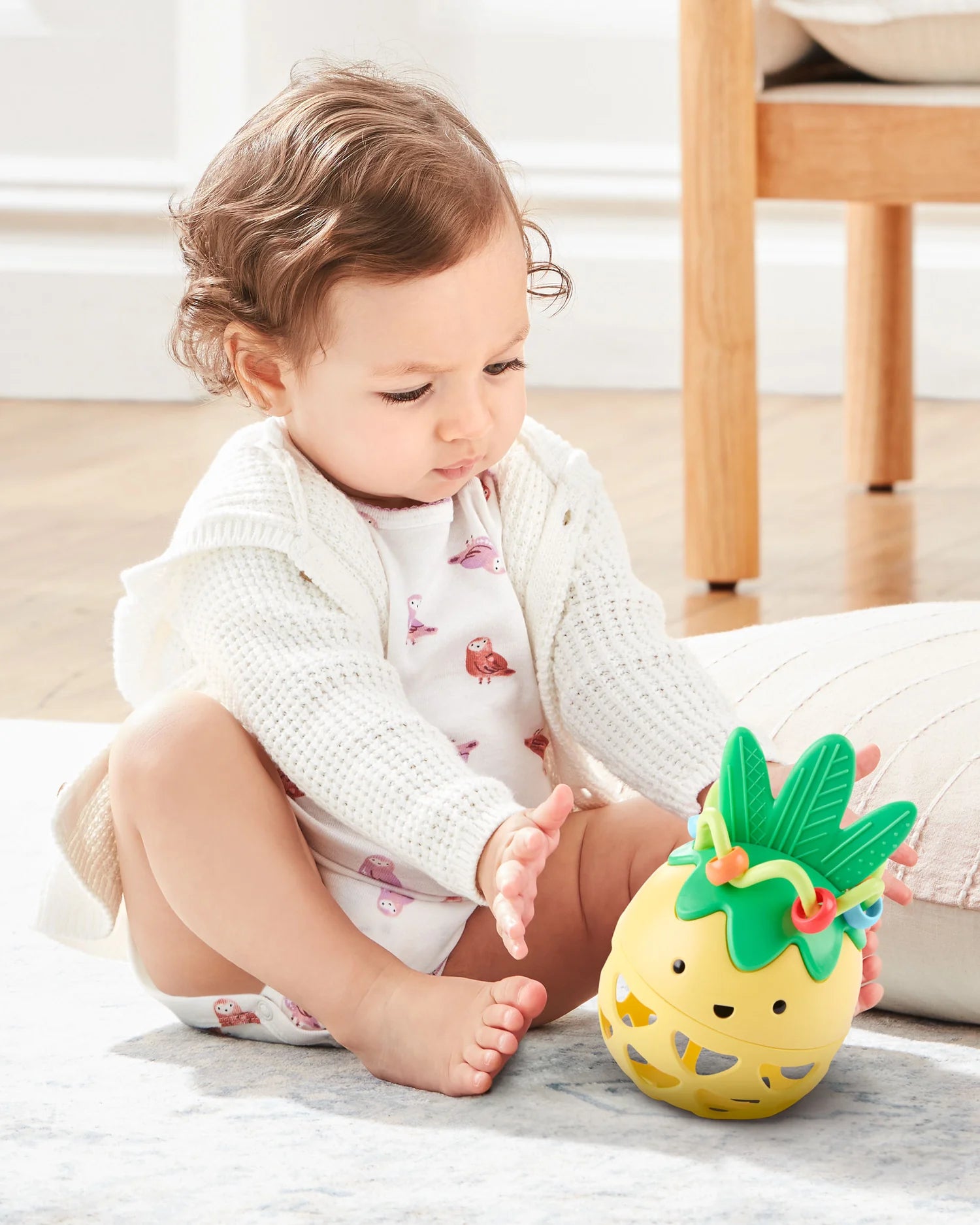 Skip Hop Farmstand Roll Around Pineapple Rattle Baby Toy - Tiny Tots Baby Store 