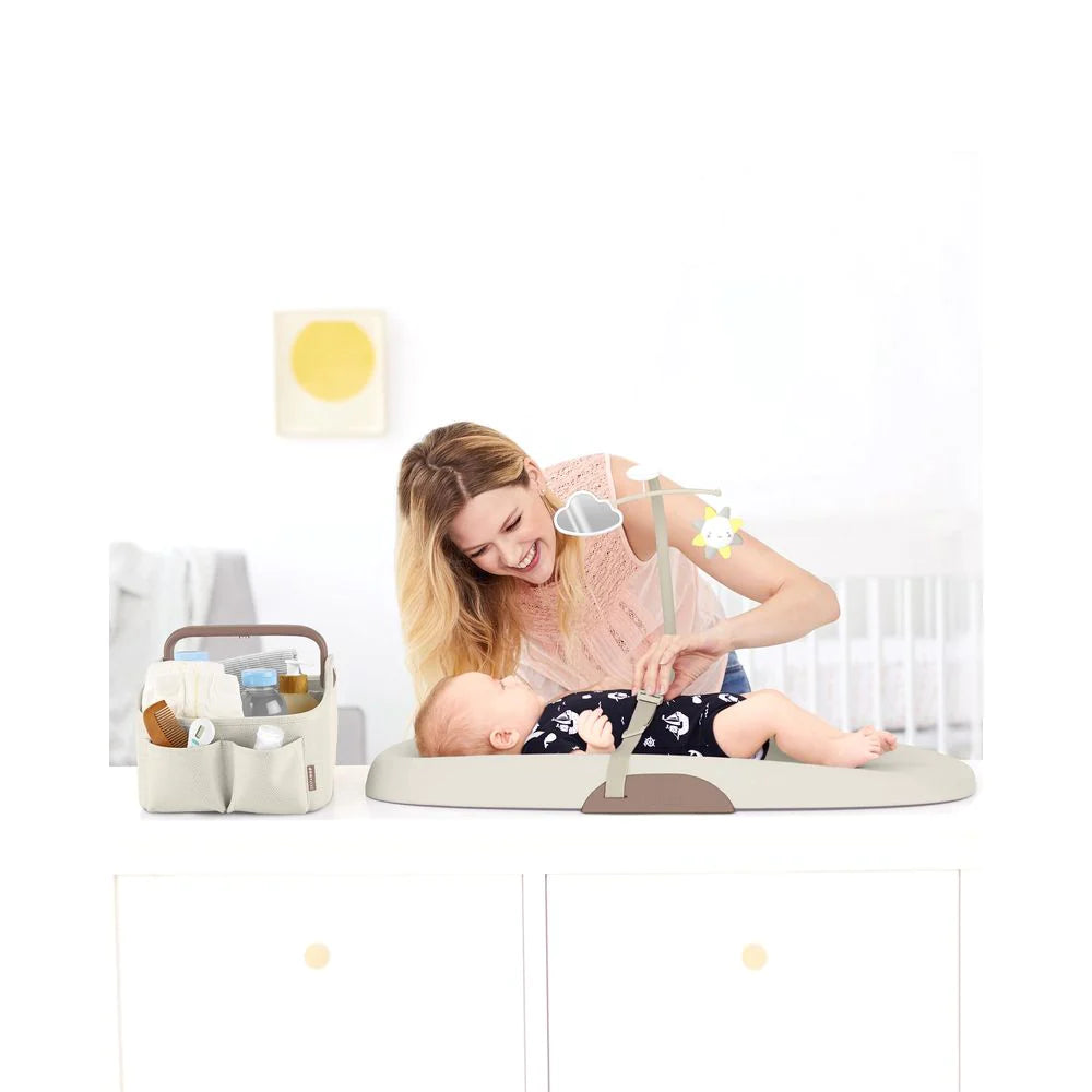 Skip Hop Nursery Style Light Up Nappy Caddy - Oat - Tiny Tots Baby Store 
