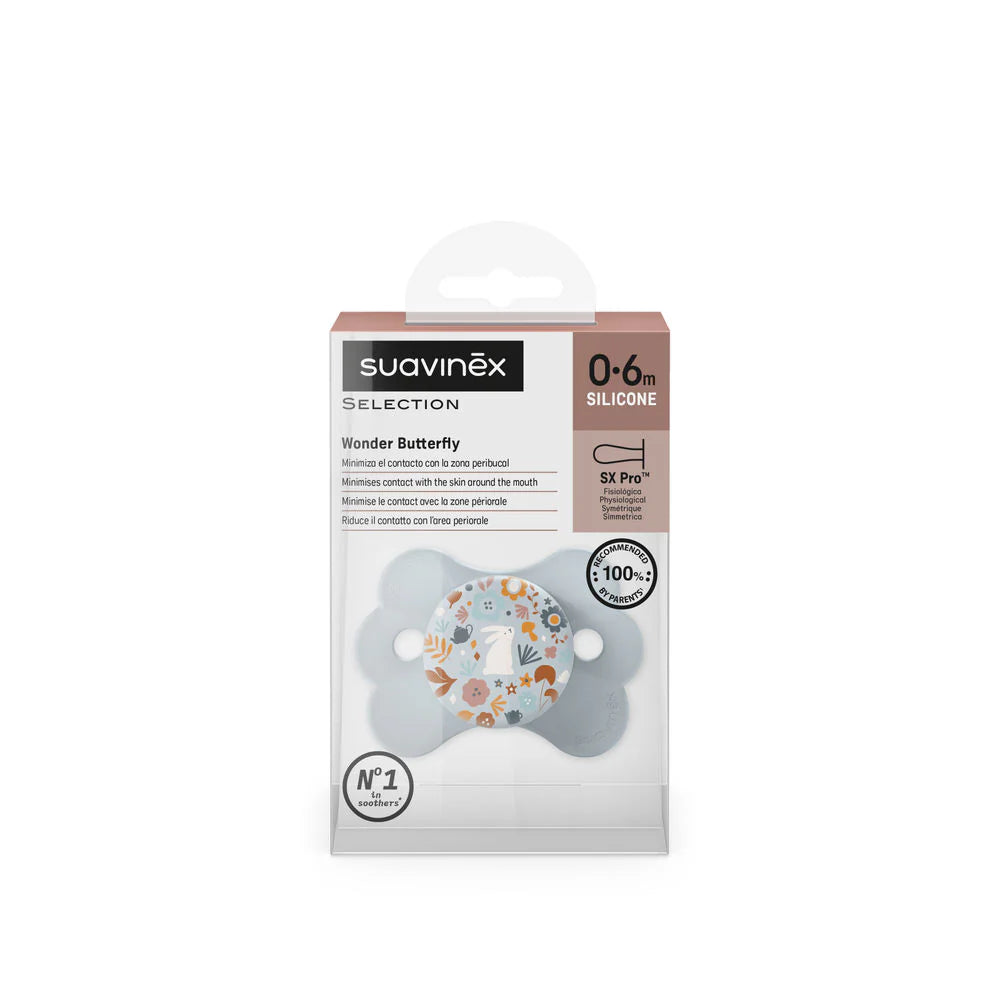 Suavinex Wonderland Butterfly SX Pro Soother 0-6 Months - LIBERTY LIGHT BLUE